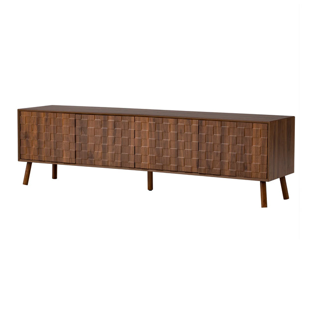 70-Inch Modern Walnut TV Stand With Soft-Closing Hinges - Omega Lifestyles