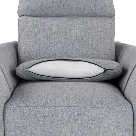 Manual Rocker Swivel Linen Upholstered Recliner Chair With Pillows - Omega Lifestyles