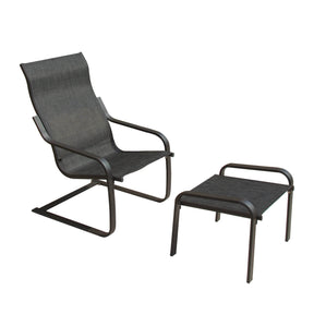 C Spring Motion Outdoor Patio Chair With Ottoman - Omega Lifestyles