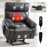 Medium-Firm Faux Leather Power Lift Massage Recliner Chair - Omega Lifestyles