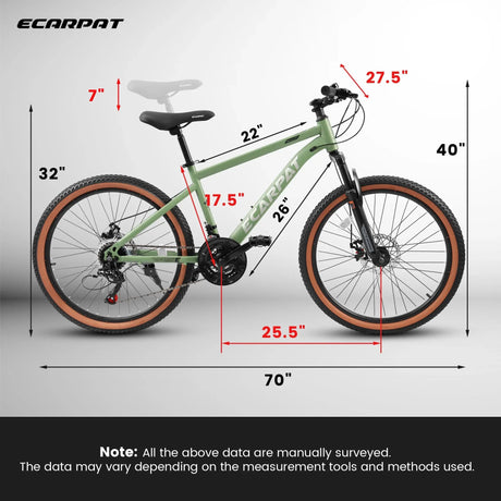 27.5-Inch Durable Carbon Steel Frame Mountain Bike - Omega Lifestyles