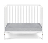 3-in-1 Convertible White Solid Wood Mini Crib With Mattress Pad - Omega Lifestyles