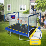 Rectangular Steel Frame Trampoline With Basketball Board - Omega Lifestyles