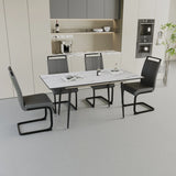 Expandable MDF Dining Table Set With Cushioned Armless Chairs - Omega Lifestyles