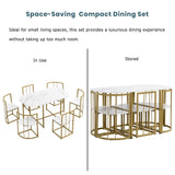 Modern 7-Piece Dining Table Set With Six Chairs - Omega Lifestyles