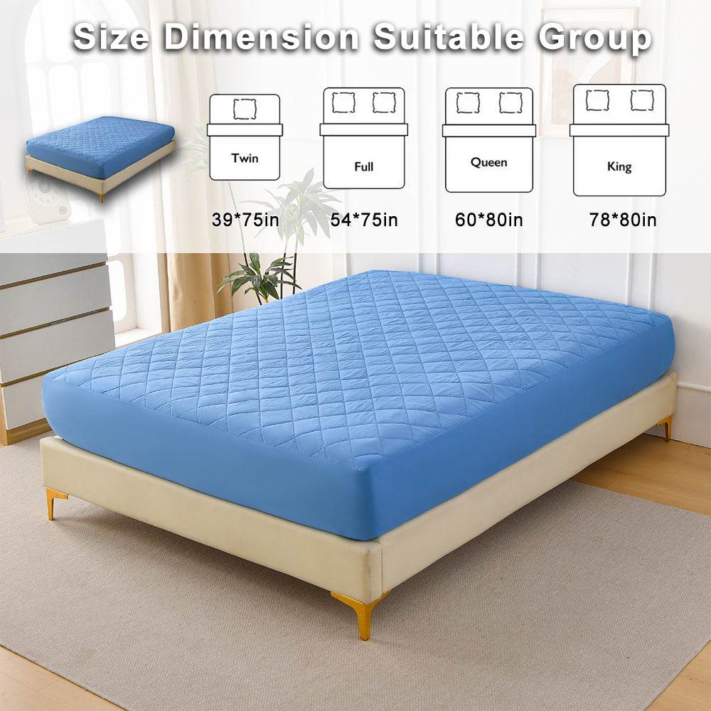 Waterproof Ultrasonic Cotton Diamond Grid Mattress Protector - Sleep Galleria