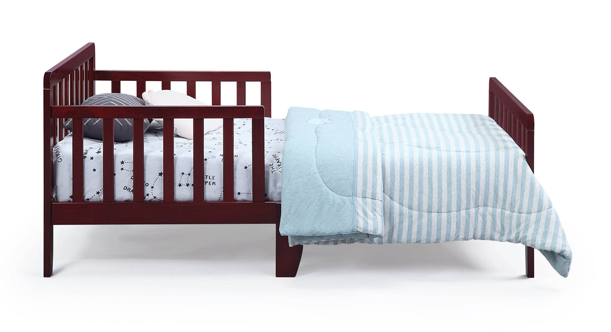 Solid Wood Cherry Toddler Bed With Safety Rails - Omega Lifestyles