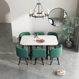 Modern Fabric 7-Piece Dining Table And Chairs Set - Omega Lifestyles
