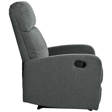 Manual Adjustable Recliner Chair Charcoal Polyester Upholstery - Omega Lifestyles