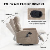 Heat Massage Swivel Rocking Recliner Chair With Lumbar Heat - Omega Lifestyles