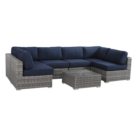 All-Weather Wicker 7-Piece 6-Person Outdoor Sofa Set - Omega Lifestyles