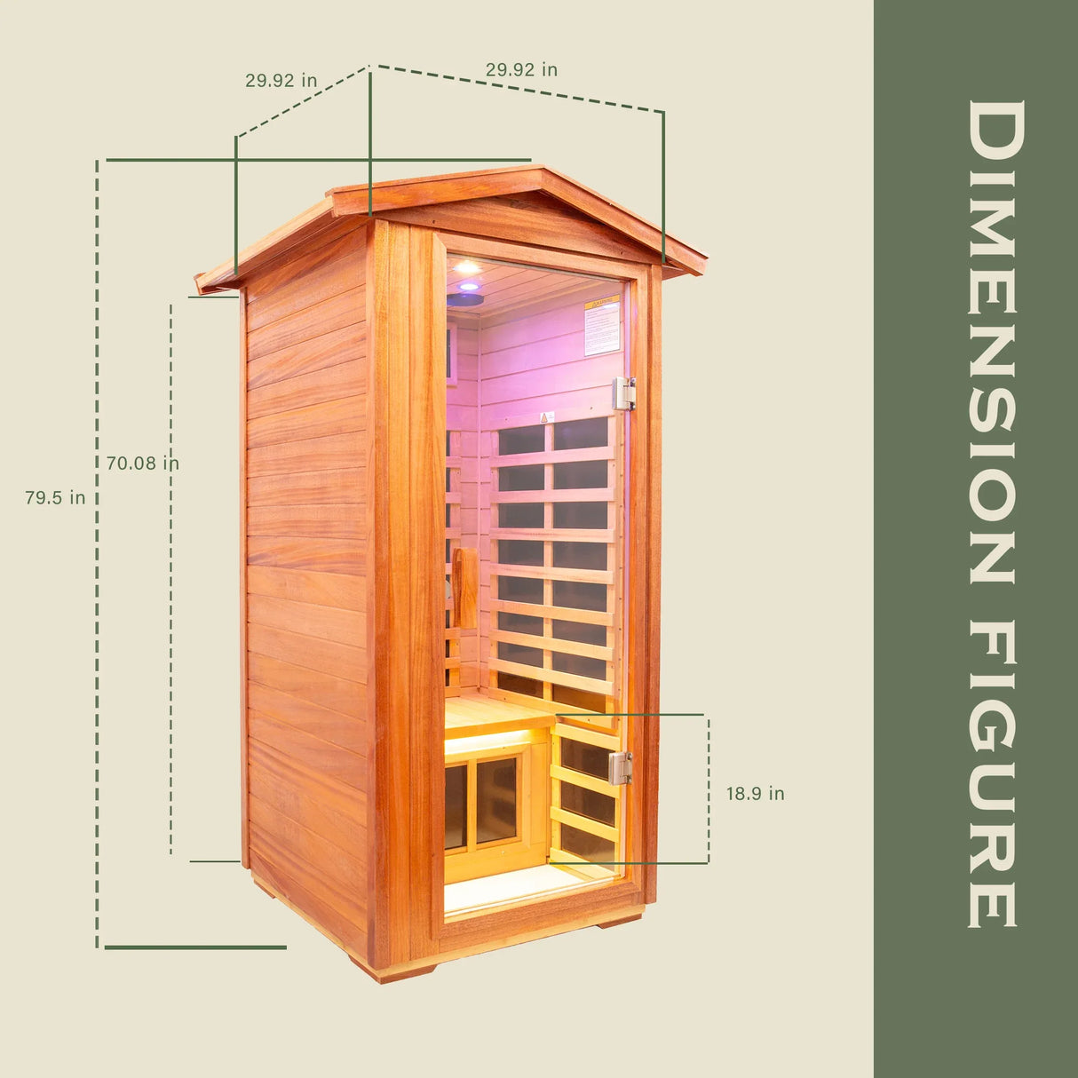 Far Infrared Khaya Wood Outdoor Sauna Room - Omega Lifestyles
