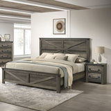 Queen Rustic Gray 3-Piece Bedroom Set With Nightstands