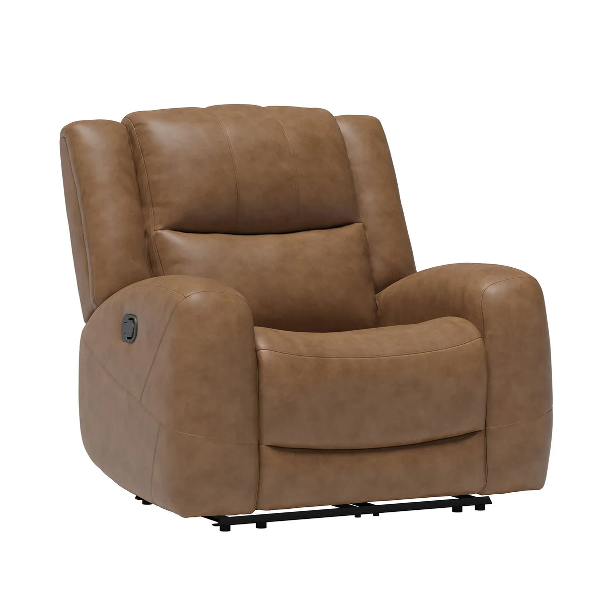 Transitional Brown Top Grain Leather Manual Recliner Chair - Omega Lifestyles