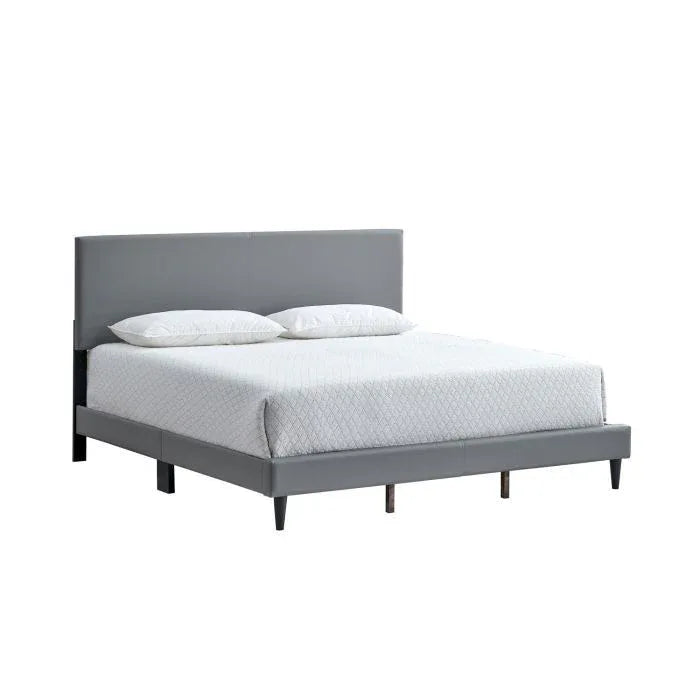 Queen Upholstered Platform Bed Frame Light Grey - Omega Lifestyles