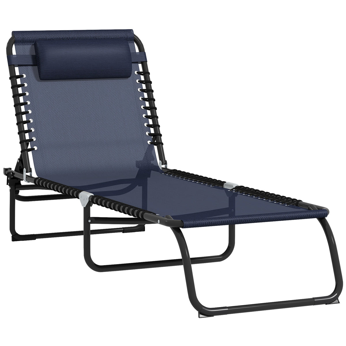 Foldable Outdoor Adjustable Reclining Steel Chaise Lounge Chair