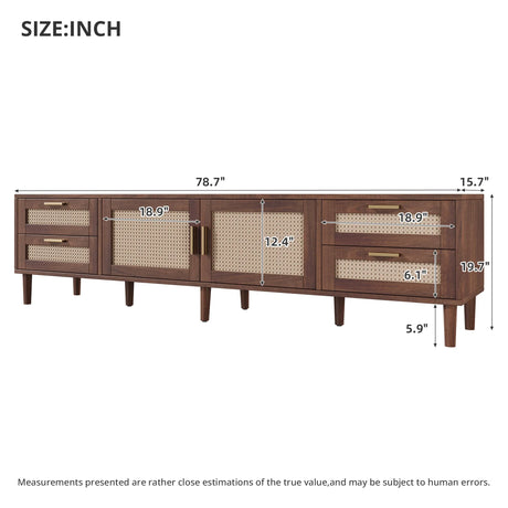 Modern 78-Inch Solid Wood Media Console TV Stand - Omega Lifestyles