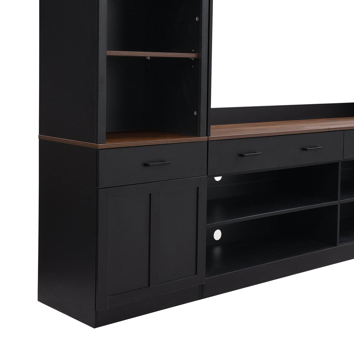 Farmhouse Mid-Century Walnut MDF TV Stand - Sleep Galleria