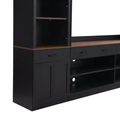 Farmhouse Mid-Century Walnut MDF TV Stand - Sleep Galleria