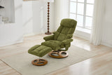 Soft Chenille Recliner Chair With Ottoman And Massage - Omega Lifestyles
