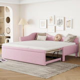 Twin Upholstered L-Shaped Daybed With Pop-Up Trundle - Omega Lifestyles