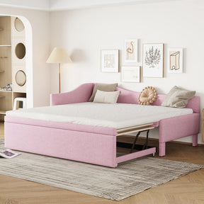 Twin Upholstered L-Shaped Daybed With Pop-Up Trundle - Omega Lifestyles