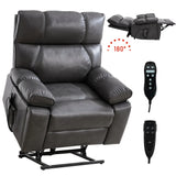 Medium-Firm Faux Leather Power Lift Massage Recliner Chair - Omega Lifestyles