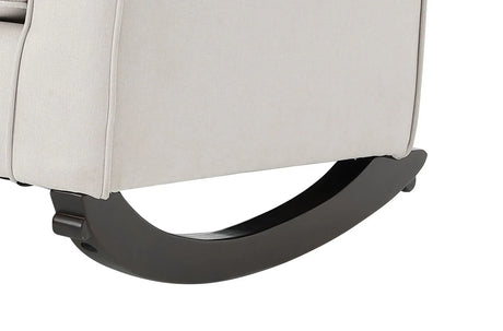 Beige Fabric Pocket Coil Rocking Chair With Wooden Frame - Omega Lifestyles