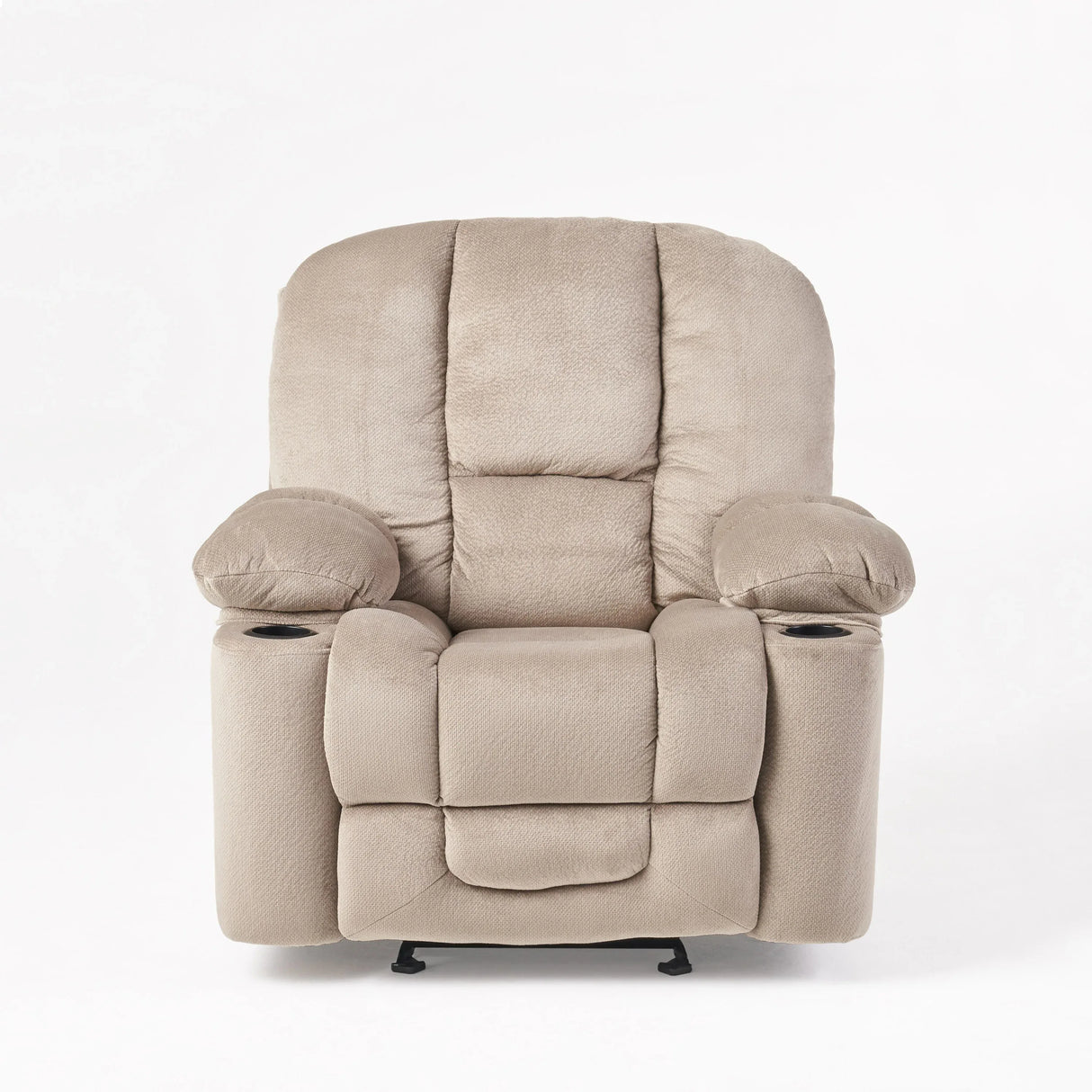 Manual Recliner Chair With Skin-Friendly Fabric And Cup Holders - Omega Lifestyles