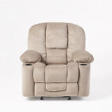 Manual Recliner Chair With Skin-Friendly Fabric And Cup Holders - Omega Lifestyles