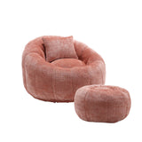 Chenille Memory Foam Lazy Sofa With Ottoman and Pillow - Omega Lifestyles