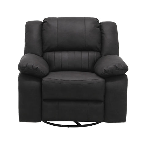 Black Fabric Swivel Gliding Recliner Chair - Omega Lifestyles