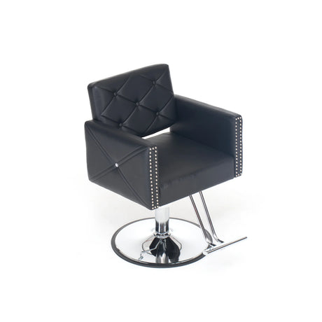 Black PU Leather Adjustable Height Barber Chair with Swivel - Omega Lifestyles