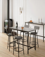 Bar Table Set With 4 PU Upholstered Soft Seat Stools - Omega Lifestyles