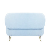 Blue Faux Fur Upholstered Storage Bench With Gold Legs - Omega Lifestyles
