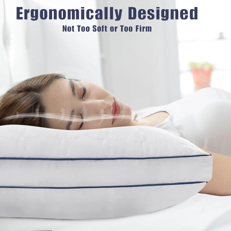 Set of 2 Soft Down Alternative Bed Pillows Standard Size - Omega Lifestyles