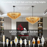 Modern Round 37-Inch Smoke Glass Dimmable Chandelier - Omega Lifestyles