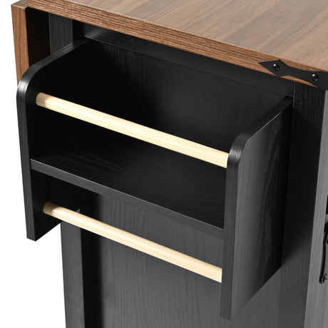 Farmhouse Kitchen Island Rolling Cart With Power Outlet - Omega Lifestyles