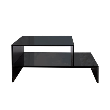 Architectural Shape Black Particle Board Coffee Table - Sleep Galleria