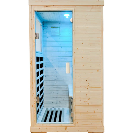 Single Person Spruce Wood Far Infrared Sauna - Omega Lifestyles