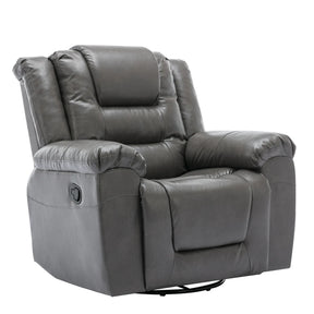 Grey PU Manual Reclining Rocking Swivel Recliner Chair - Omega Lifestyles
