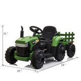 12V Battery Powered Kids Ride-On Tractor With Trailer - Omega Lifestyles