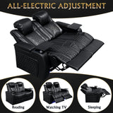 Top-Grain Nappa Leather Power Recliner With RGB Lighting - Omega Lifestyles