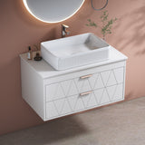 Contemporary 31.5-Inch Floating Solid Wood Bathroom Vanity
