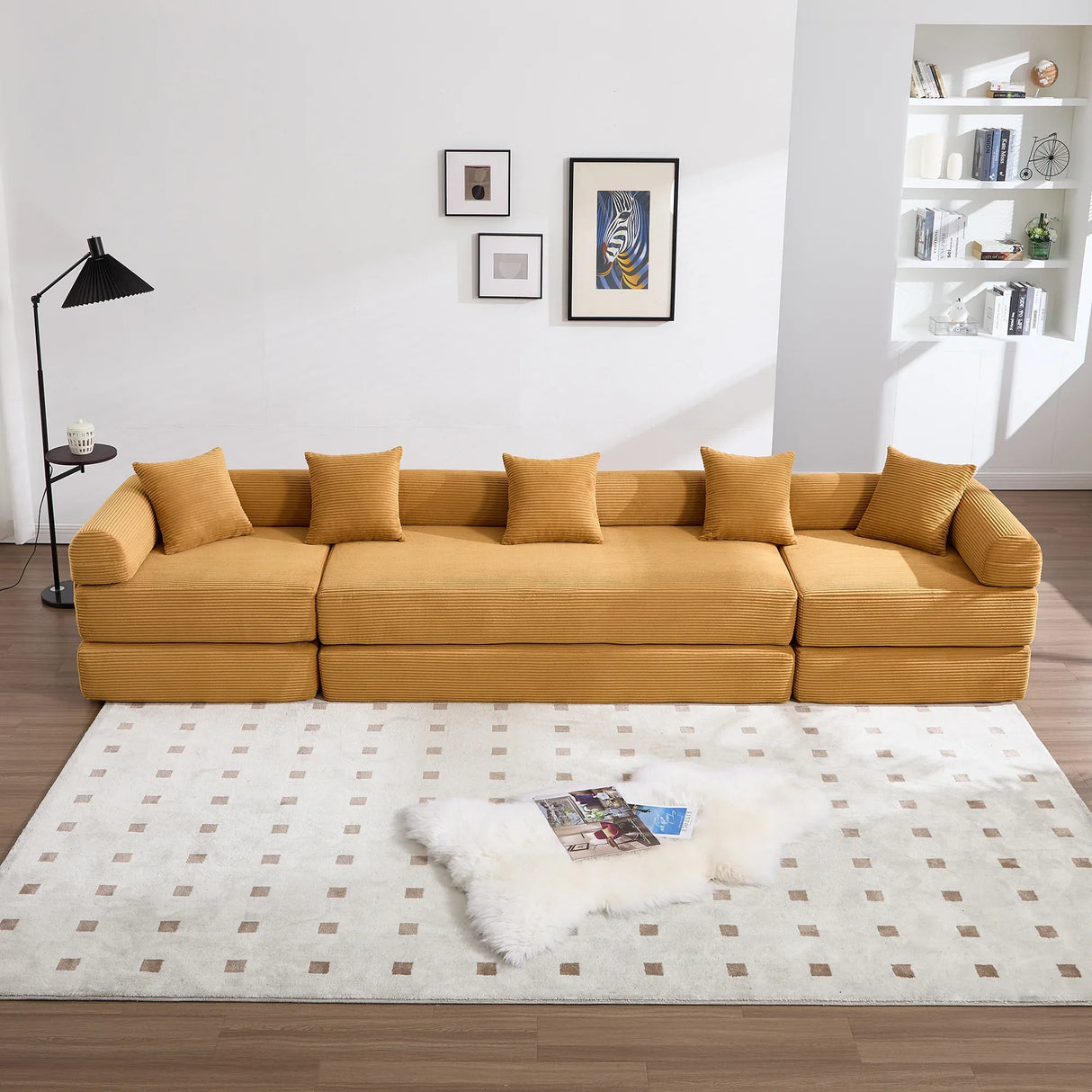 Convertible Corduroy Memory Foam Folding Sofa Bed - Omega Lifestyles