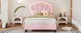 Twin Upholstered Flower-Shape Bed With LED Lighting - Omega Lifestyles