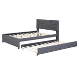 Full Upholstered Platform Bed With Twin Trundle - Omega Lifestyles