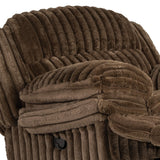 Contemporary Chocolate Corduroy Manual Motion Glider Recliner Chair - Omega Lifestyles