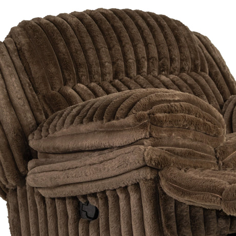 Contemporary Chocolate Corduroy Manual Motion Glider Recliner Chair - Omega Lifestyles