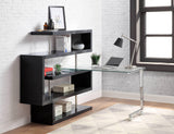 Clear Glass Chrome High Gloss Synthetic Wood Writing Desk - Omega Lifestyles